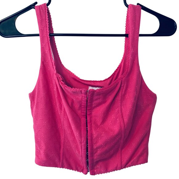 NWT Princess Polly Sz 2 ‘Bryleigh’ Mesh Lace Floral Corset Hot Pink - Picture 2 of 8